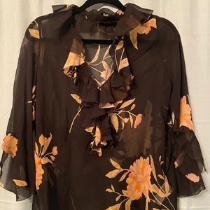 Sheer Floral Flowy Top